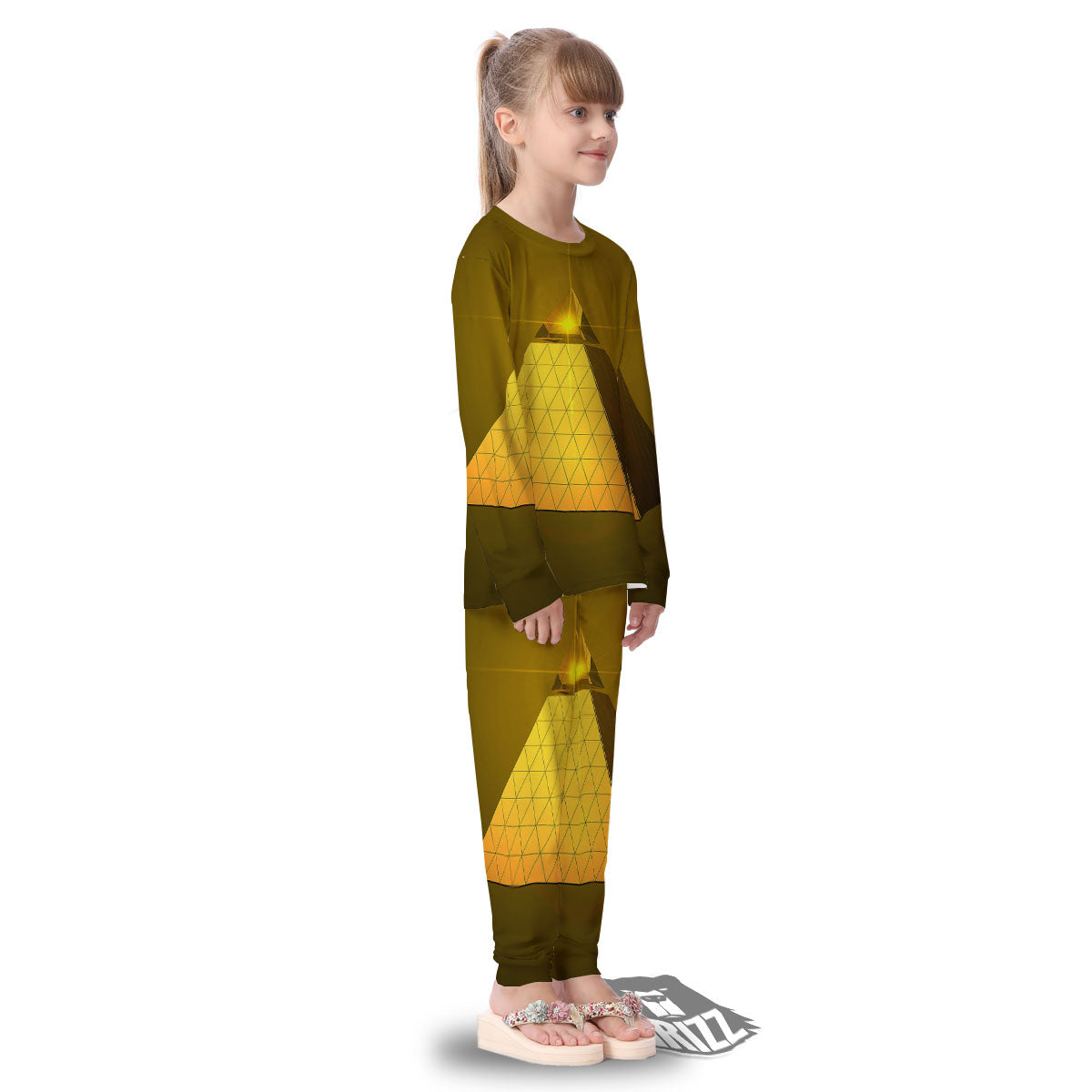 Pyramid Golden Print Kid's Pajamas-grizzshop