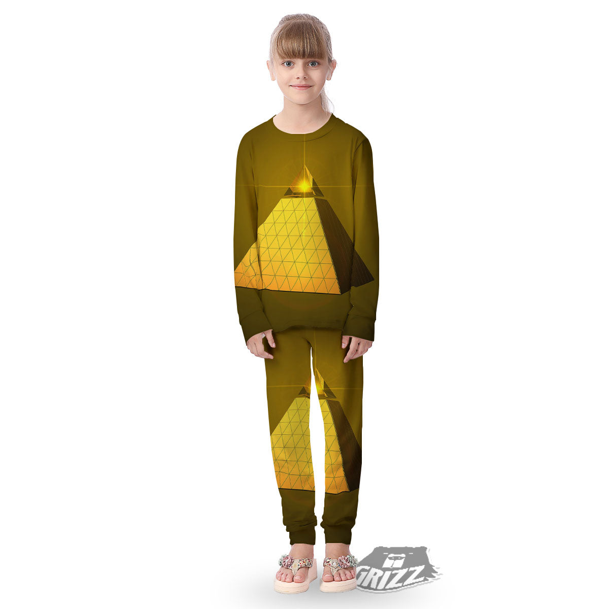 Pyramid Golden Print Kid's Pajamas-grizzshop
