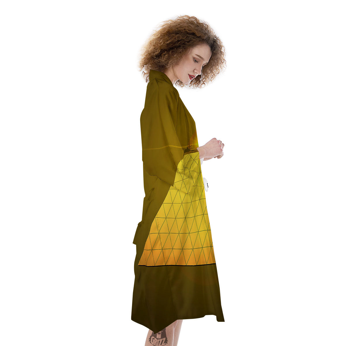 Pyramid Golden Print Kimono-grizzshop