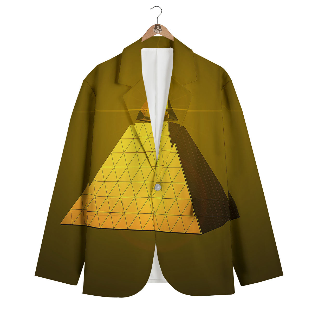 Pyramid Golden Print Men's Blazer-grizzshop