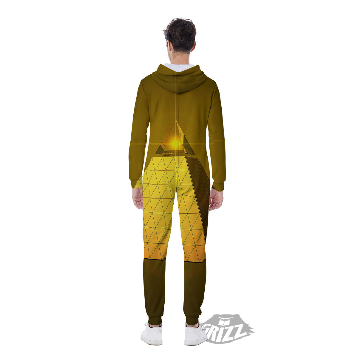 Pyramid Golden Print Men's Jumpsuit-grizzshop