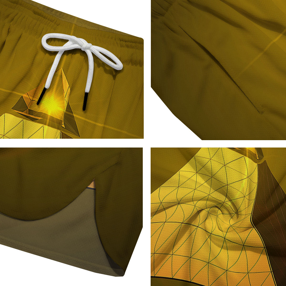 Pyramid Golden Print Men's Running Shorts-grizzshop