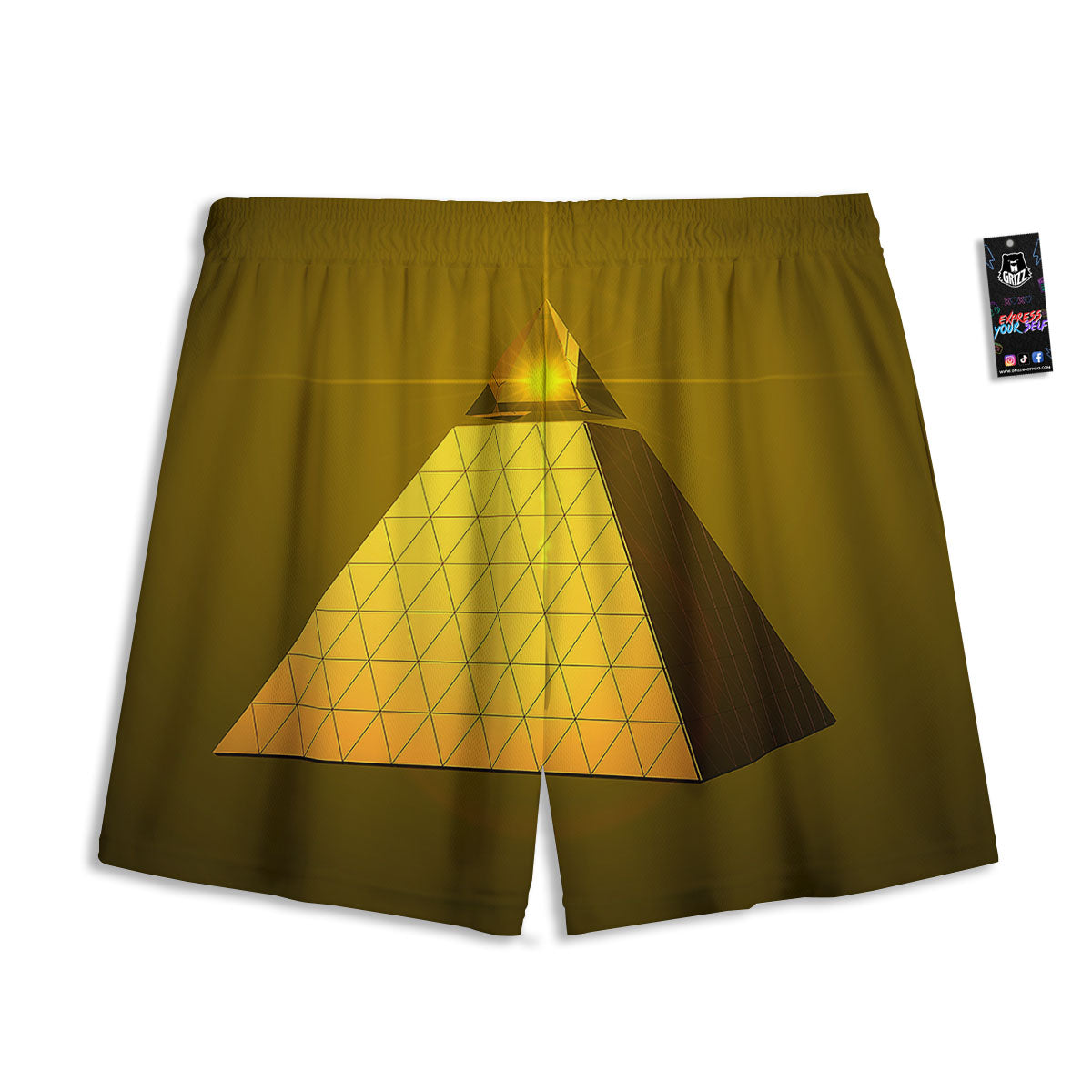 Pyramid Golden Print Mesh Shorts