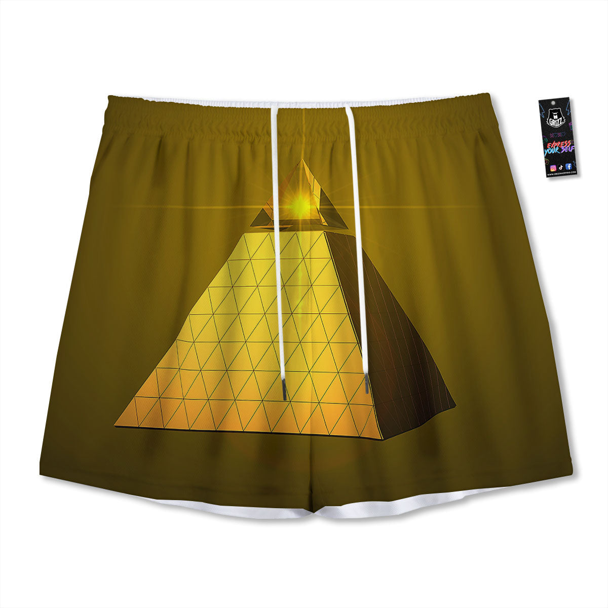 Pyramid Golden Print Mesh Shorts