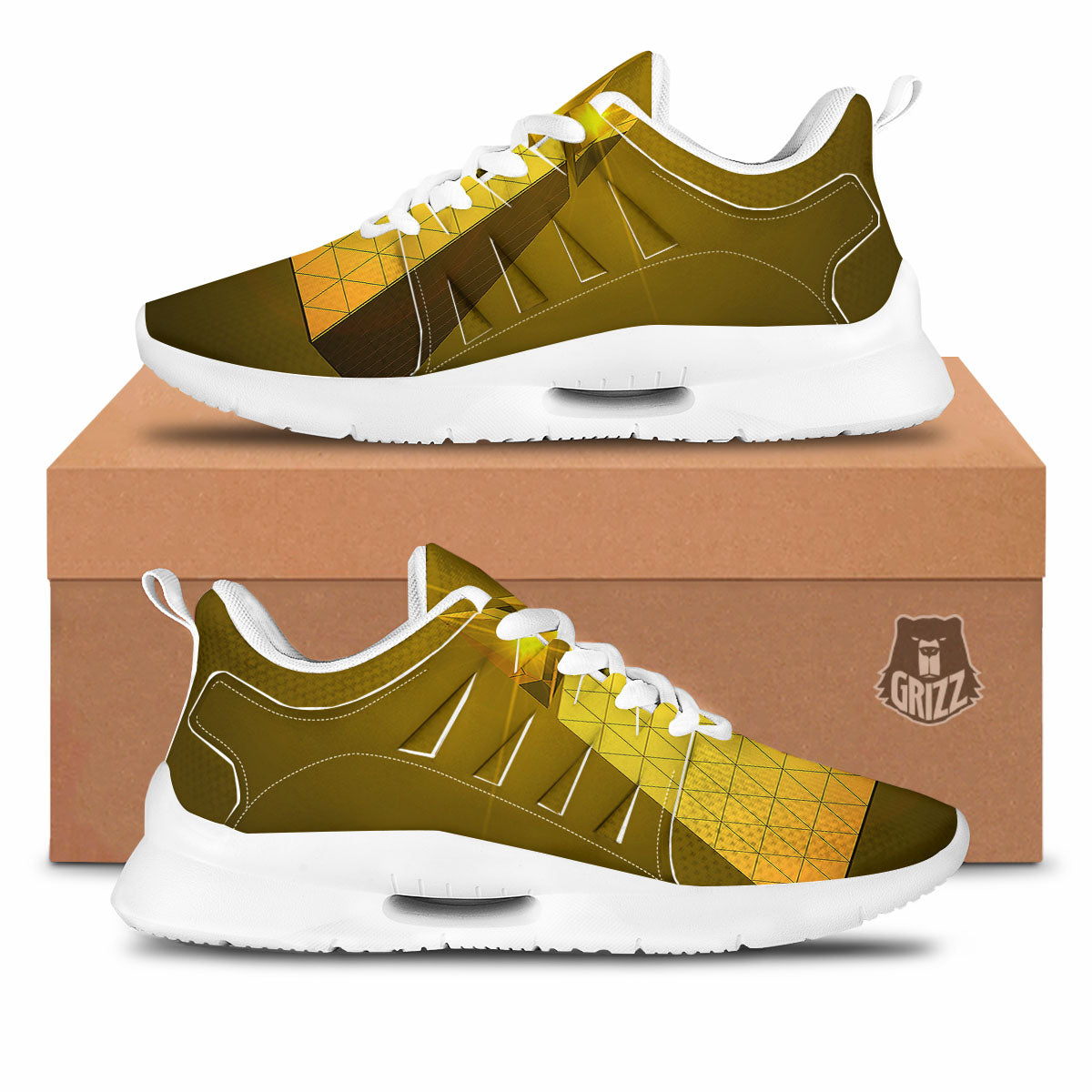 Pyramid Golden Print Tennis Shoes-grizzshop