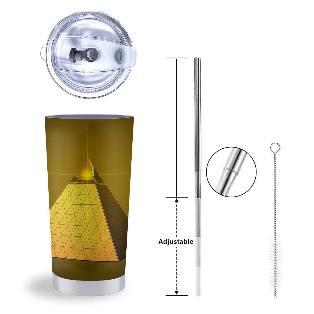 Pyramid Golden Print Tumbler-grizzshop