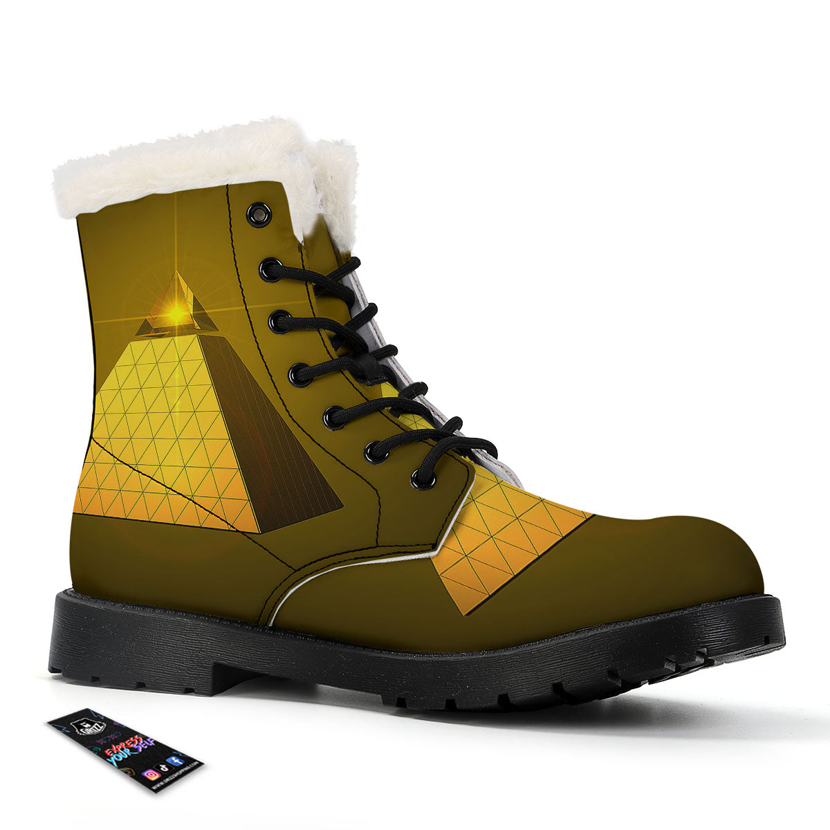 Pyramid Golden Print Winter Boots-grizzshop