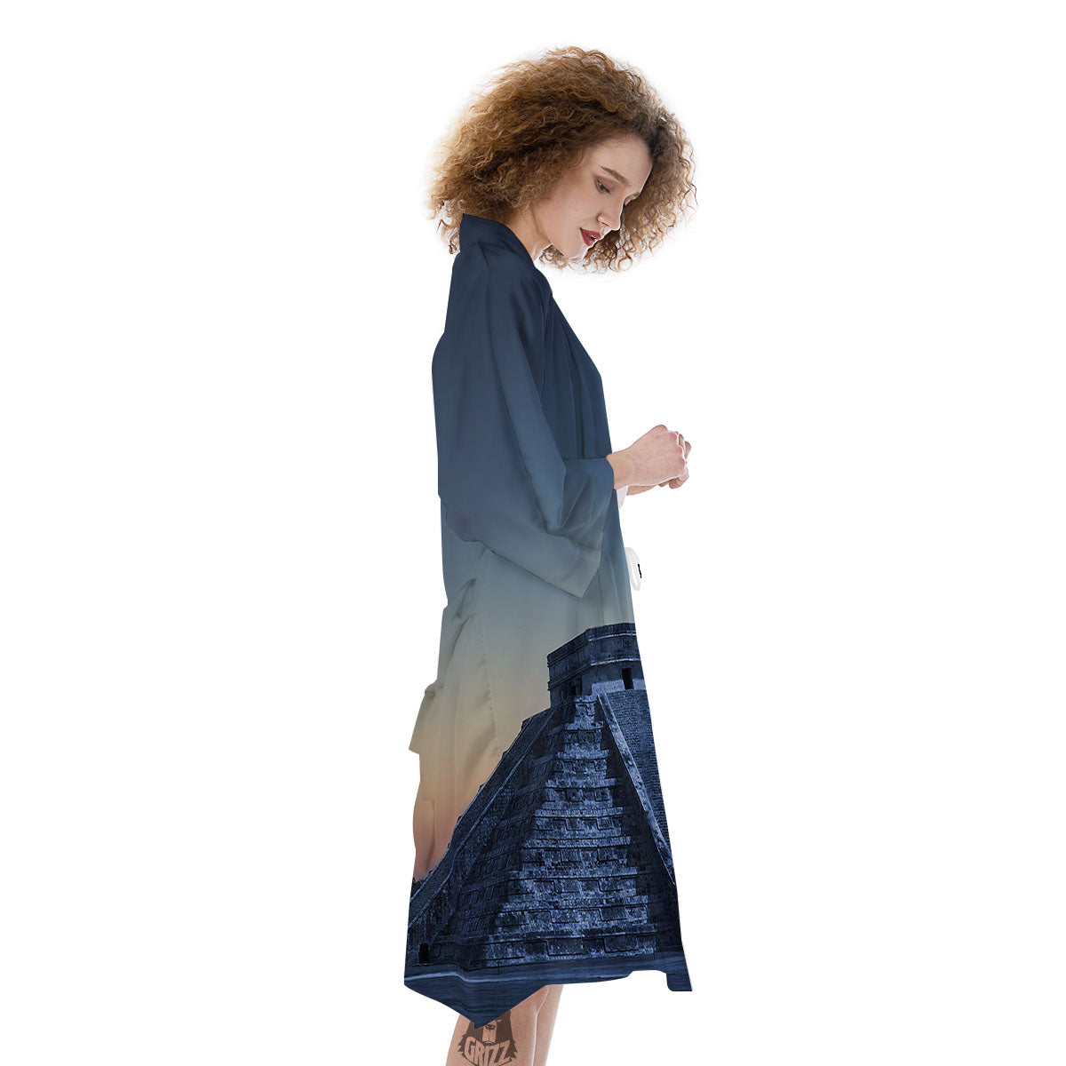 Pyramid Mayan Print Kimono-grizzshop