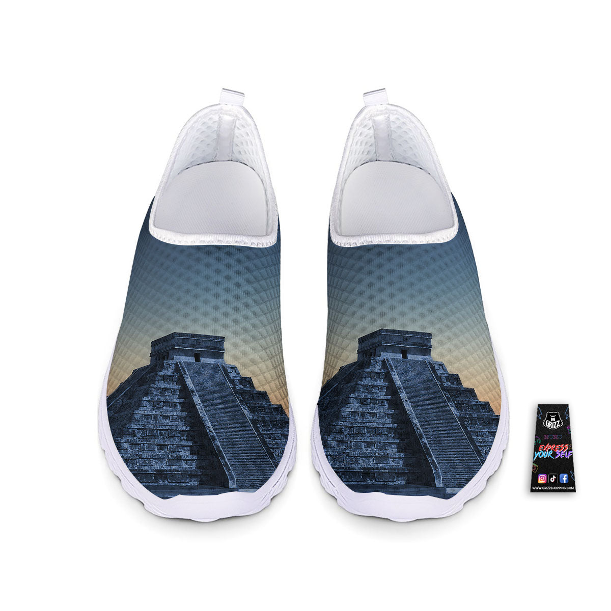 Pyramid Mayan Print Nurse Shoes-grizzshop