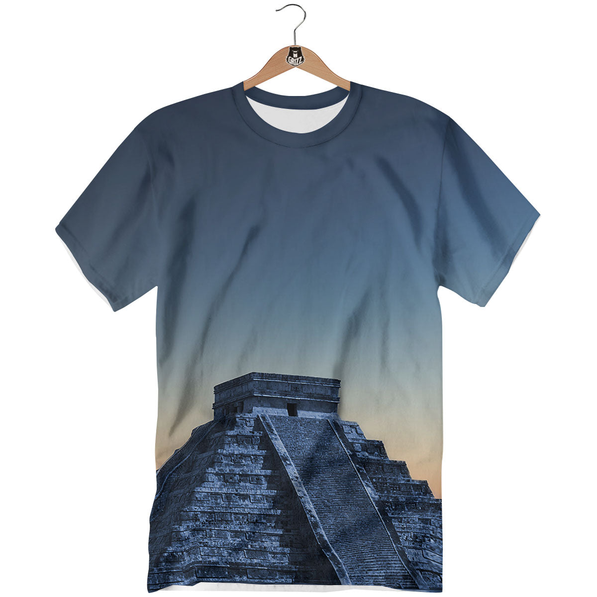 Pyramid Mayan Print T-Shirt-grizzshop