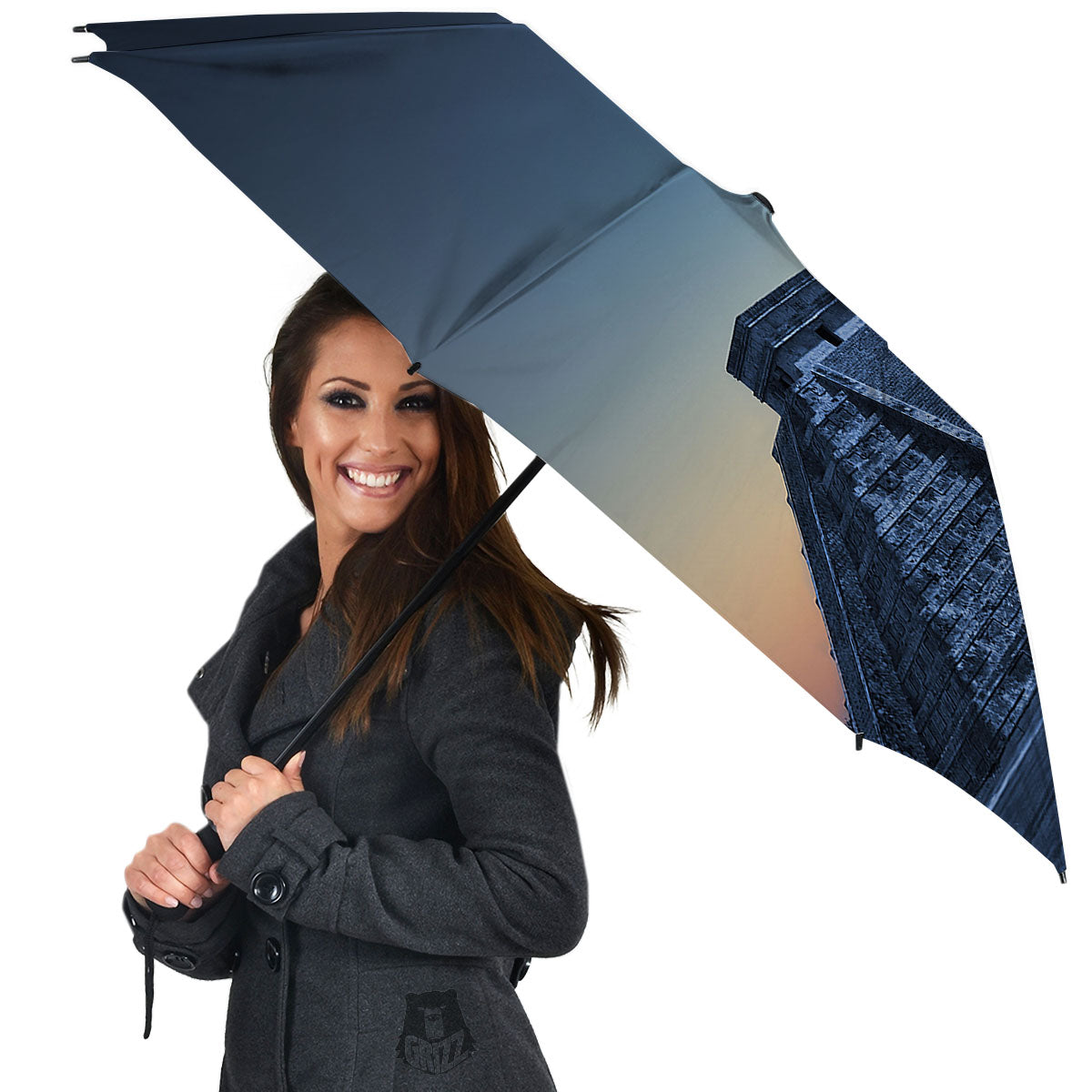 Pyramid Mayan Print Umbrella-grizzshop