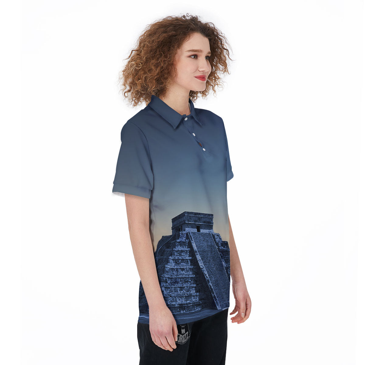 Pyramid Mayan Print Women's Golf Shirts-grizzshop