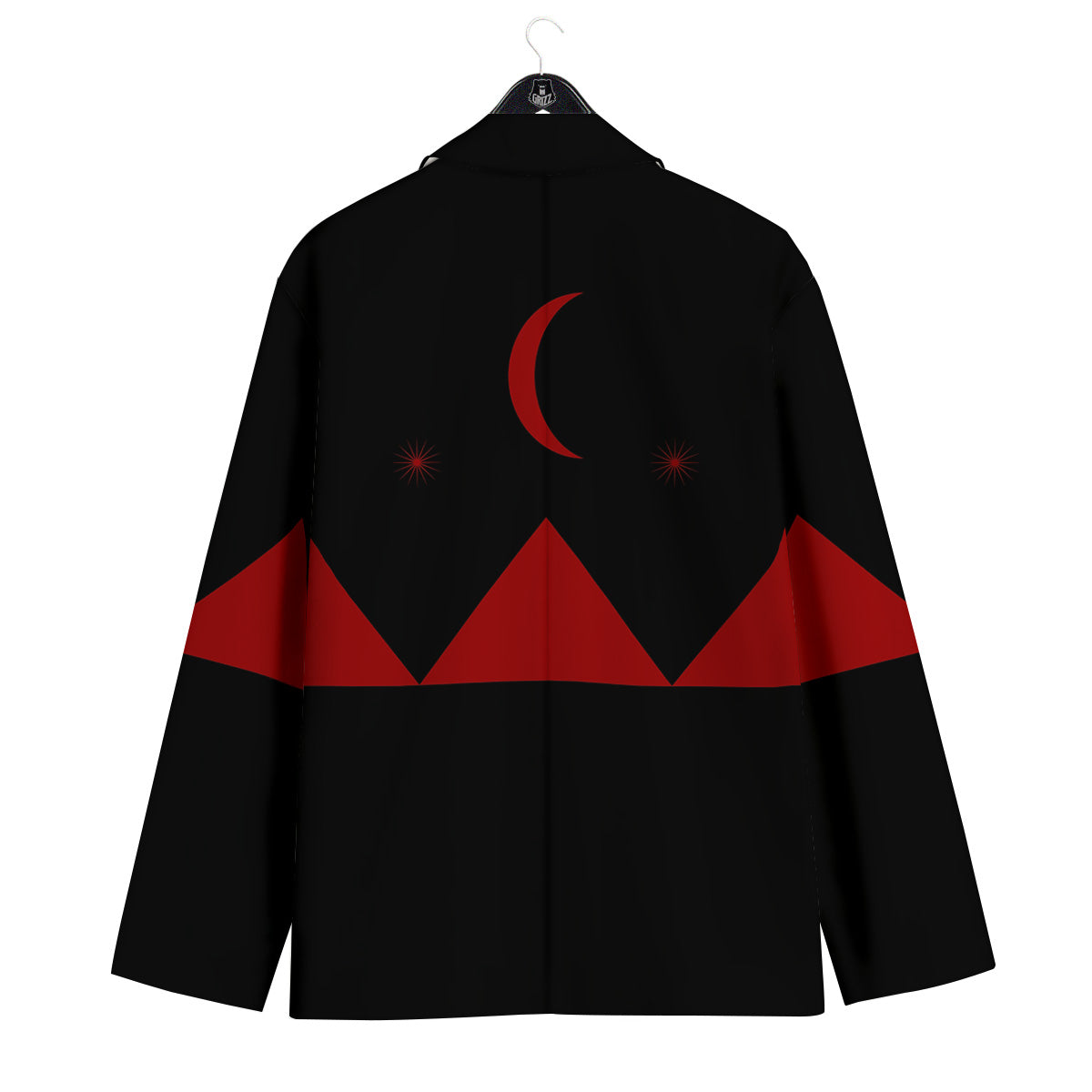 Pyramid Red Moon Print Men's Sport Coat-grizzshop