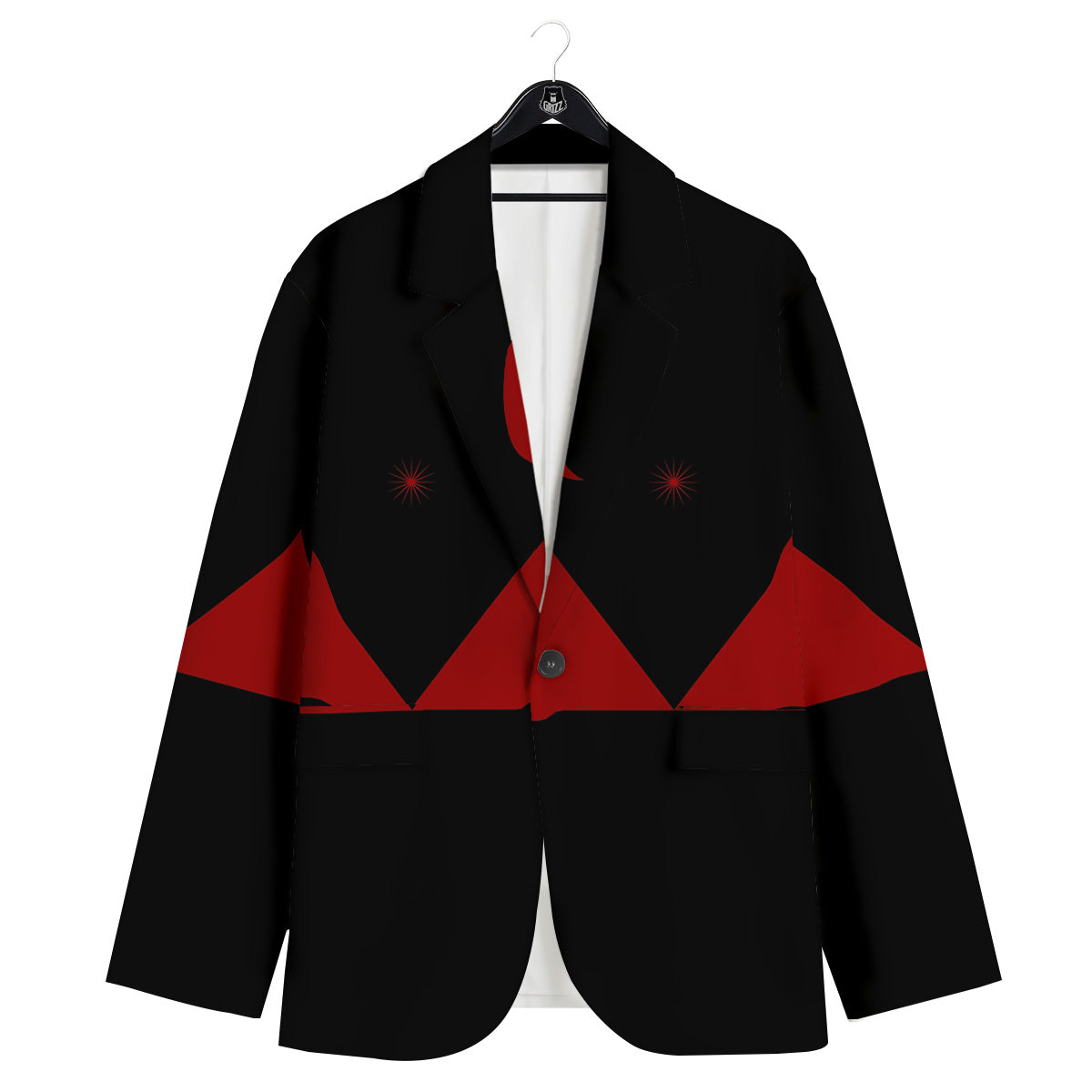 Pyramid Red Moon Print Men's Sport Coat-grizzshop