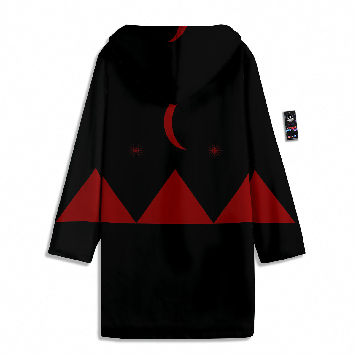 Pyramid Red Moon Print Men's Windbreaker Jacket-grizzshop