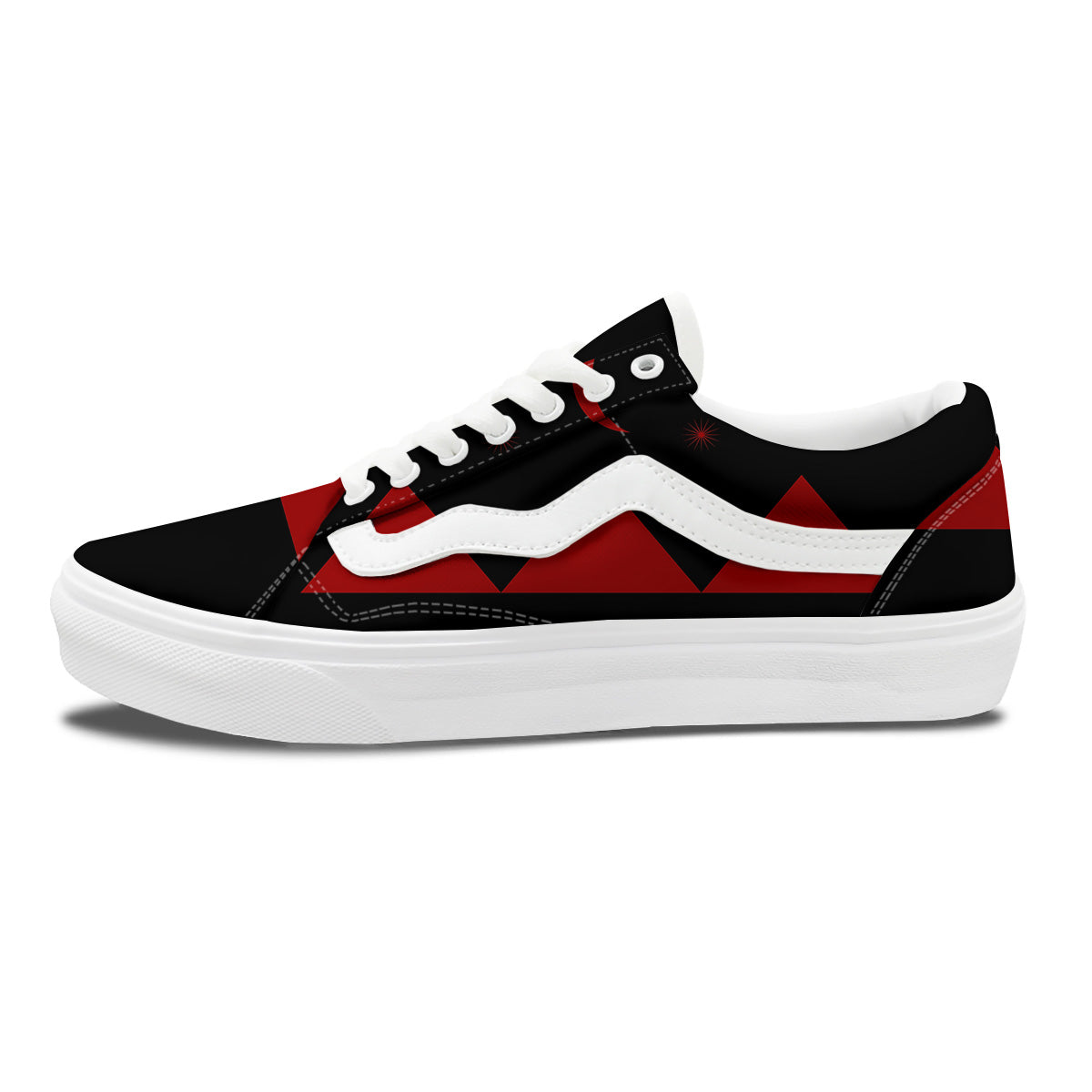 Pyramid Red Moon Print Skate Shoes-grizzshop