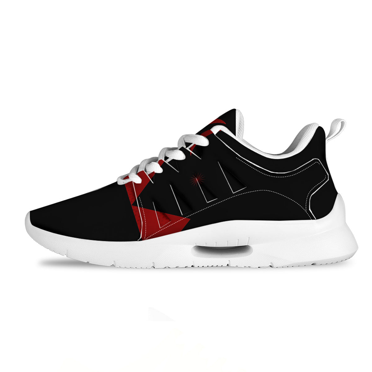Pyramid Red Moon Print Tennis Shoes-grizzshop