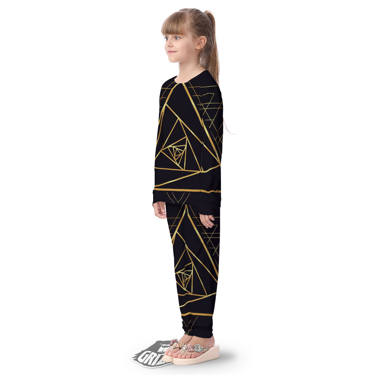Pyramid Rose Print Kid's Pajamas-grizzshop