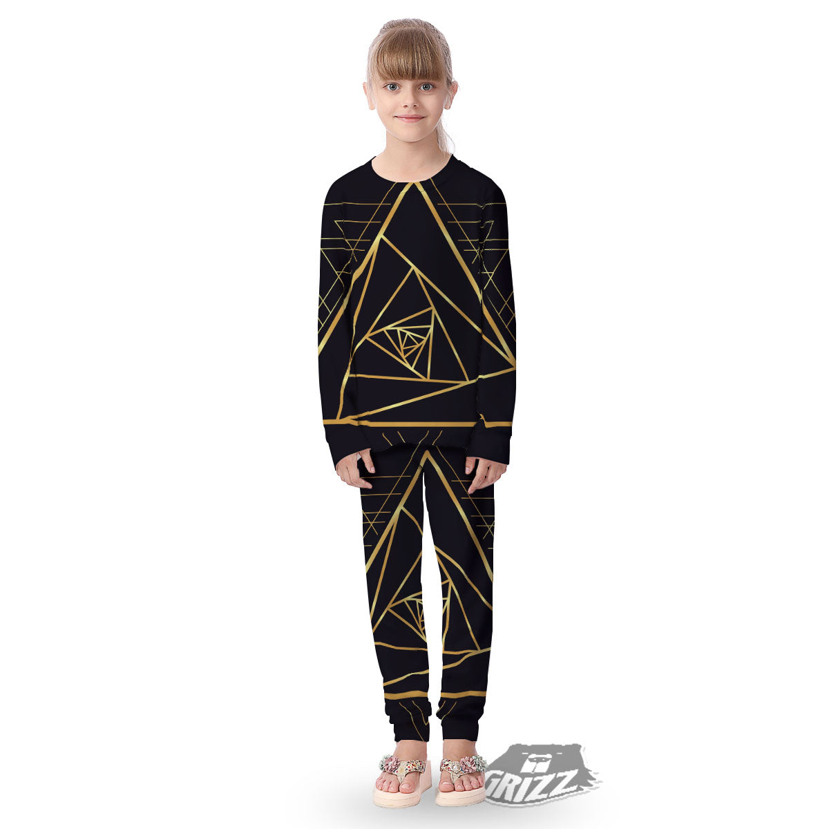 Pyramid Rose Print Kid's Pajamas-grizzshop