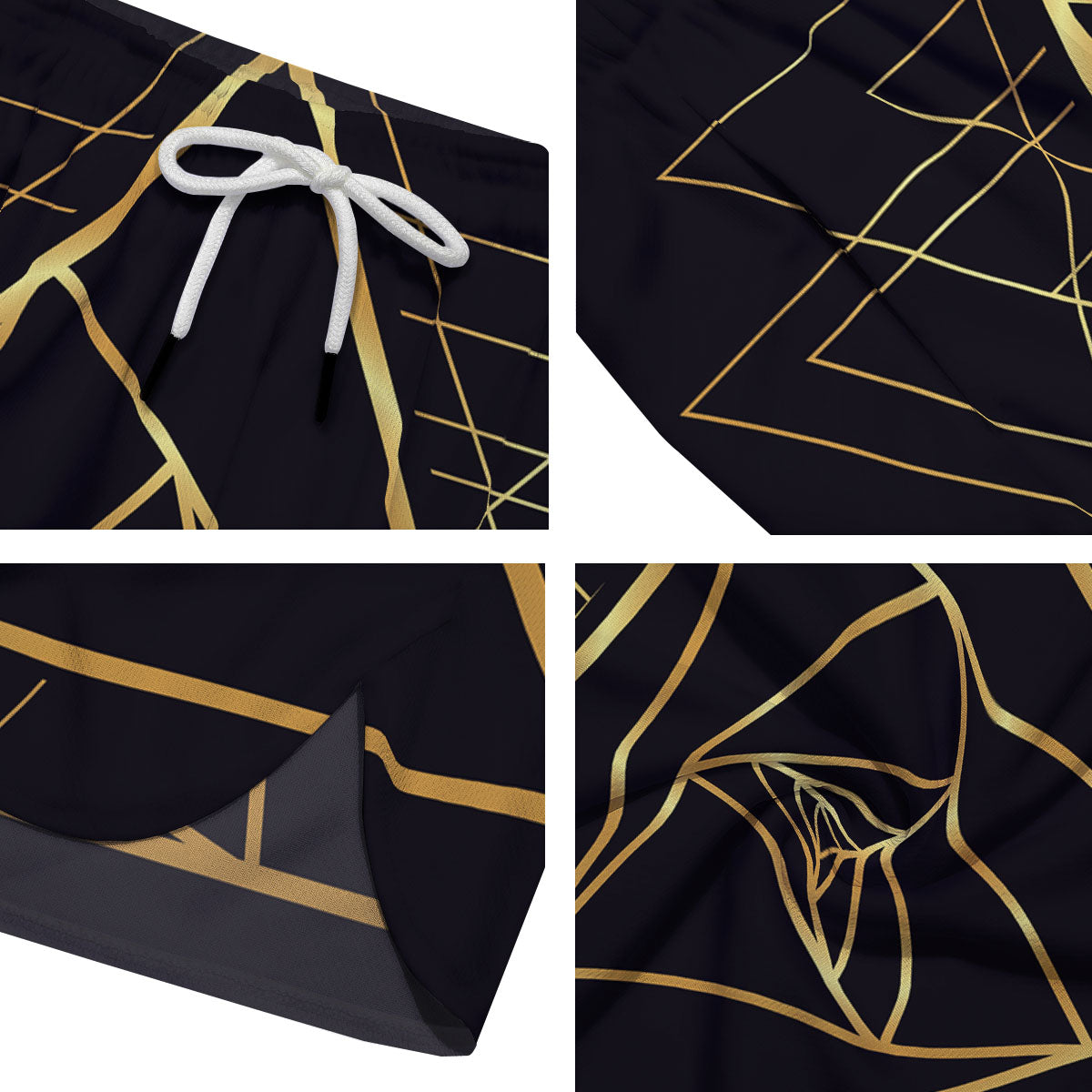 Pyramid Rose Print Men's Running Shorts-grizzshop
