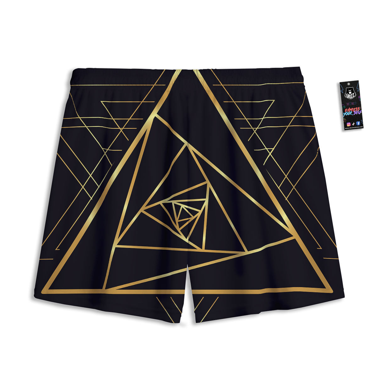Pyramid Rose Print Mesh Shorts
