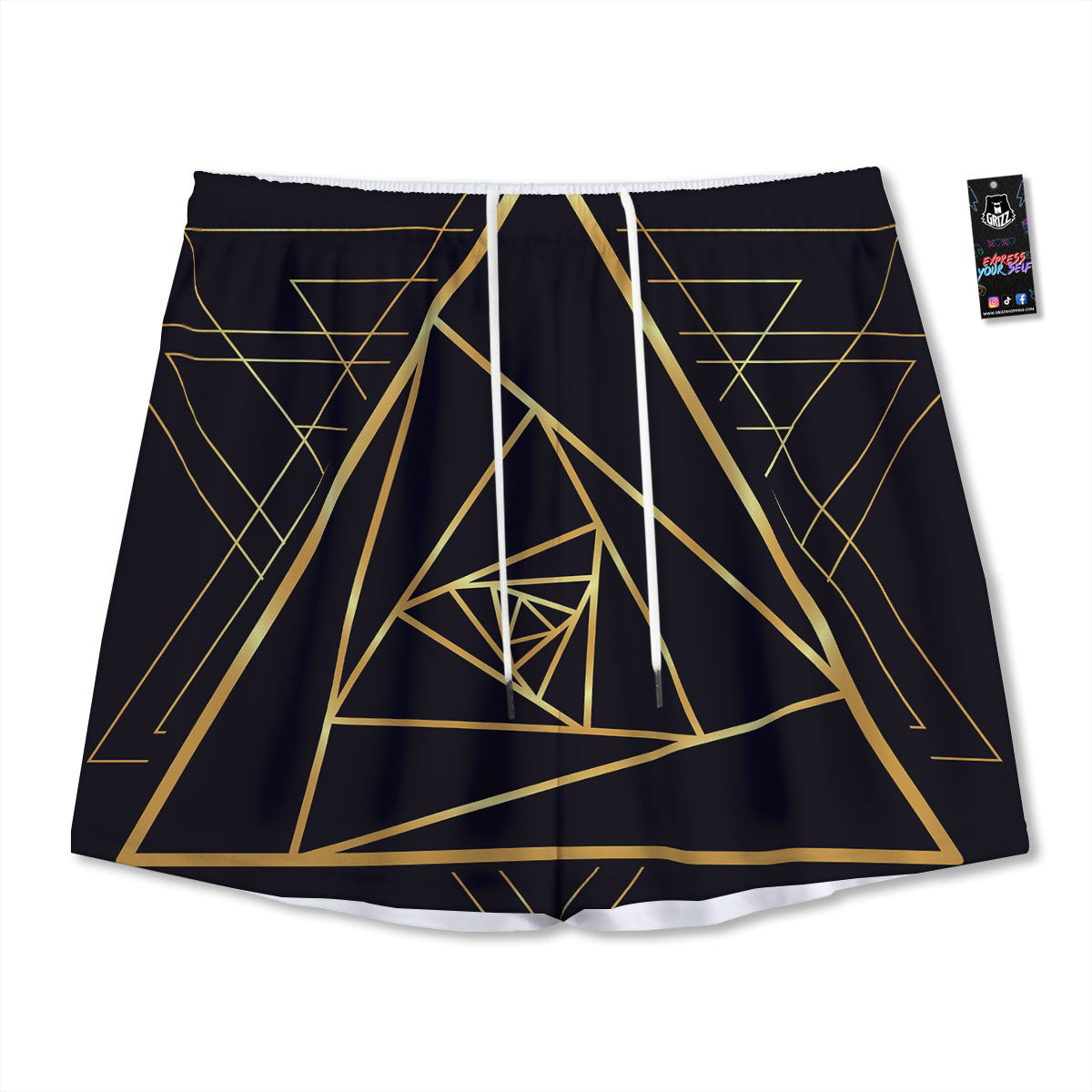 Pyramid Rose Print Mesh Shorts