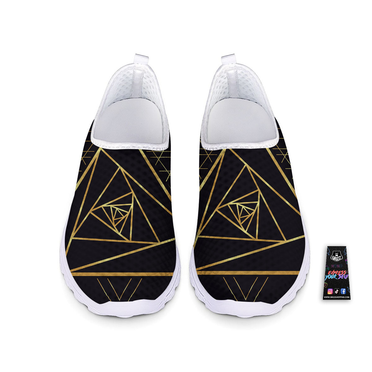 Pyramid Rose Print Nurse Shoes-grizzshop