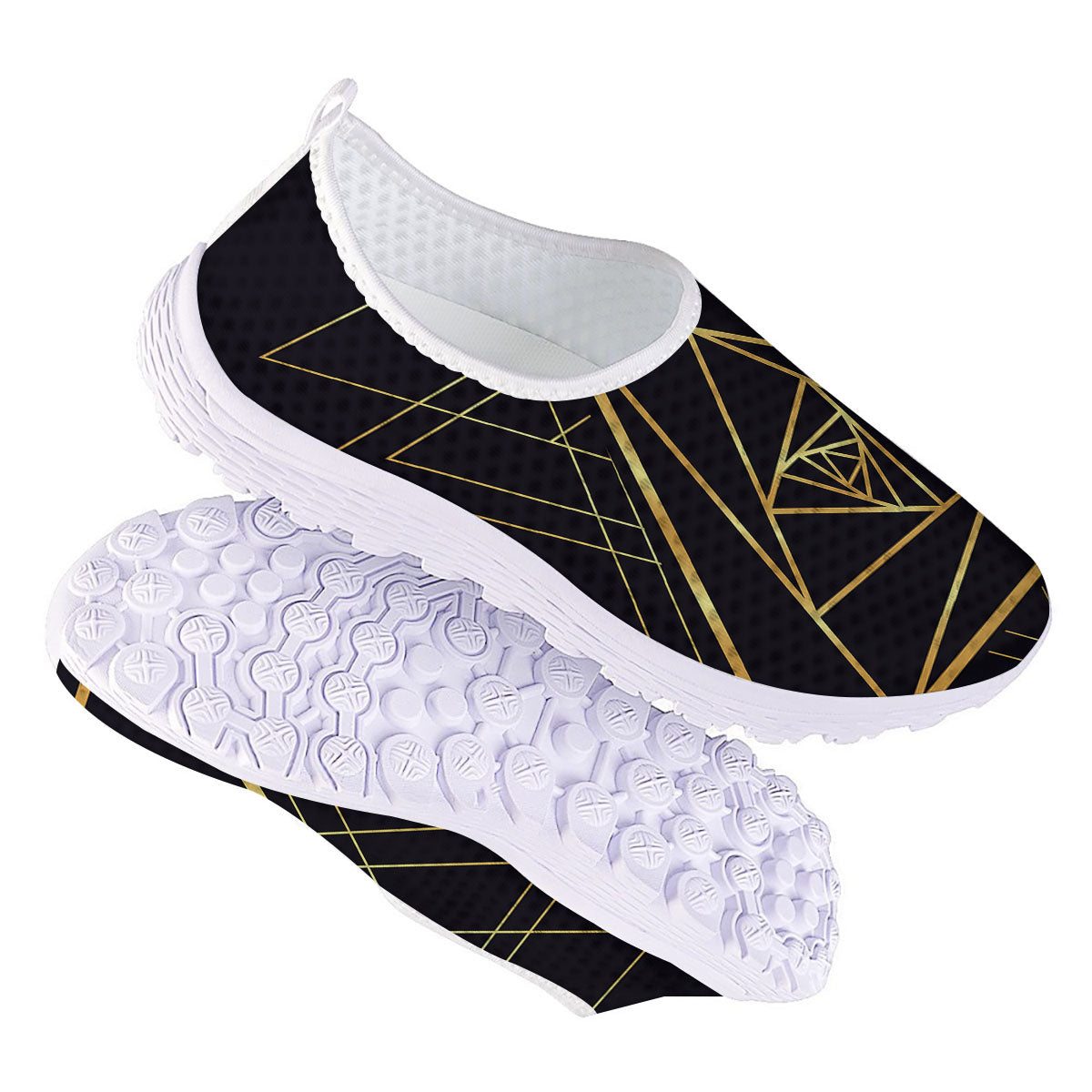 Pyramid Rose Print Nurse Shoes-grizzshop