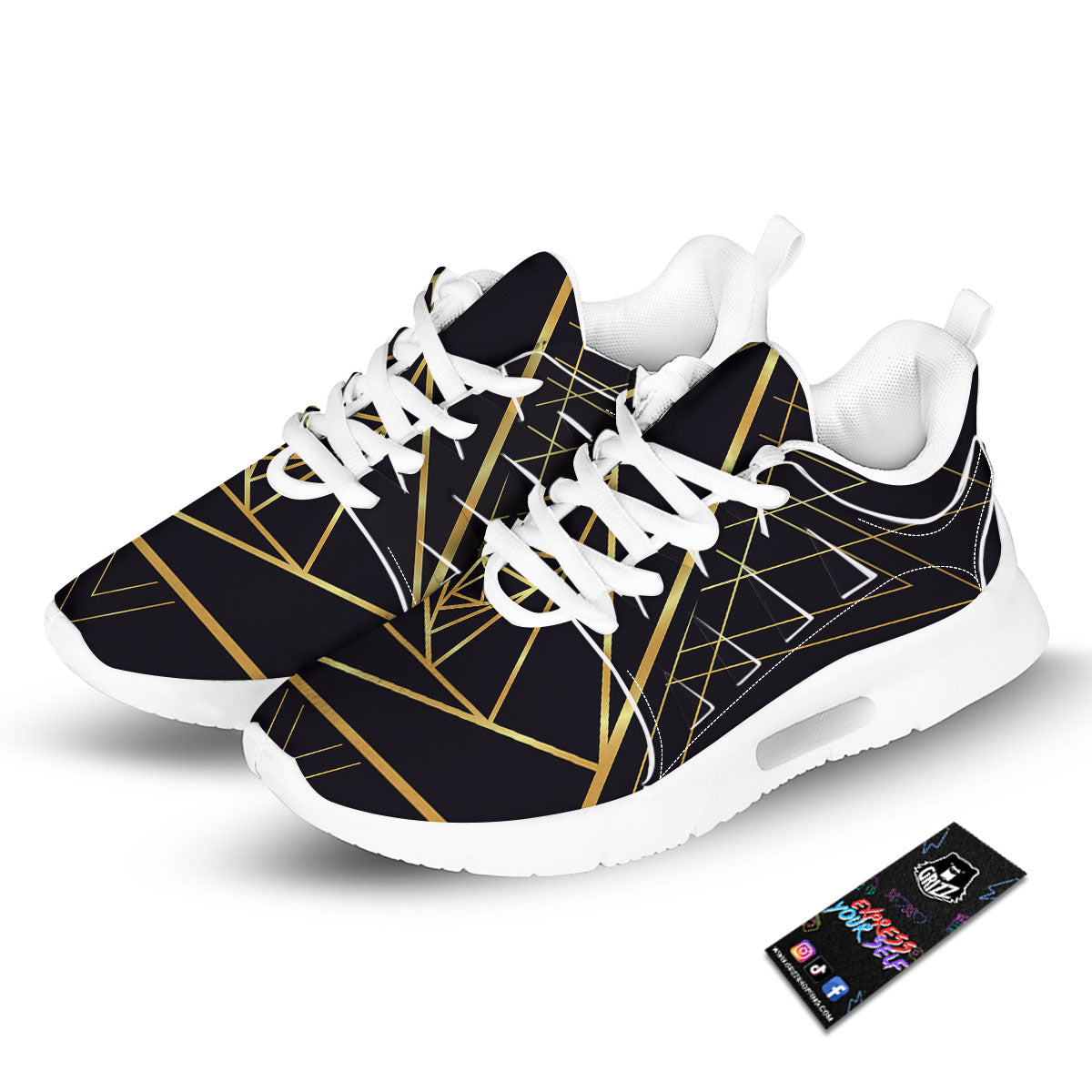 Pyramid Rose Print Tennis Shoes-grizzshop