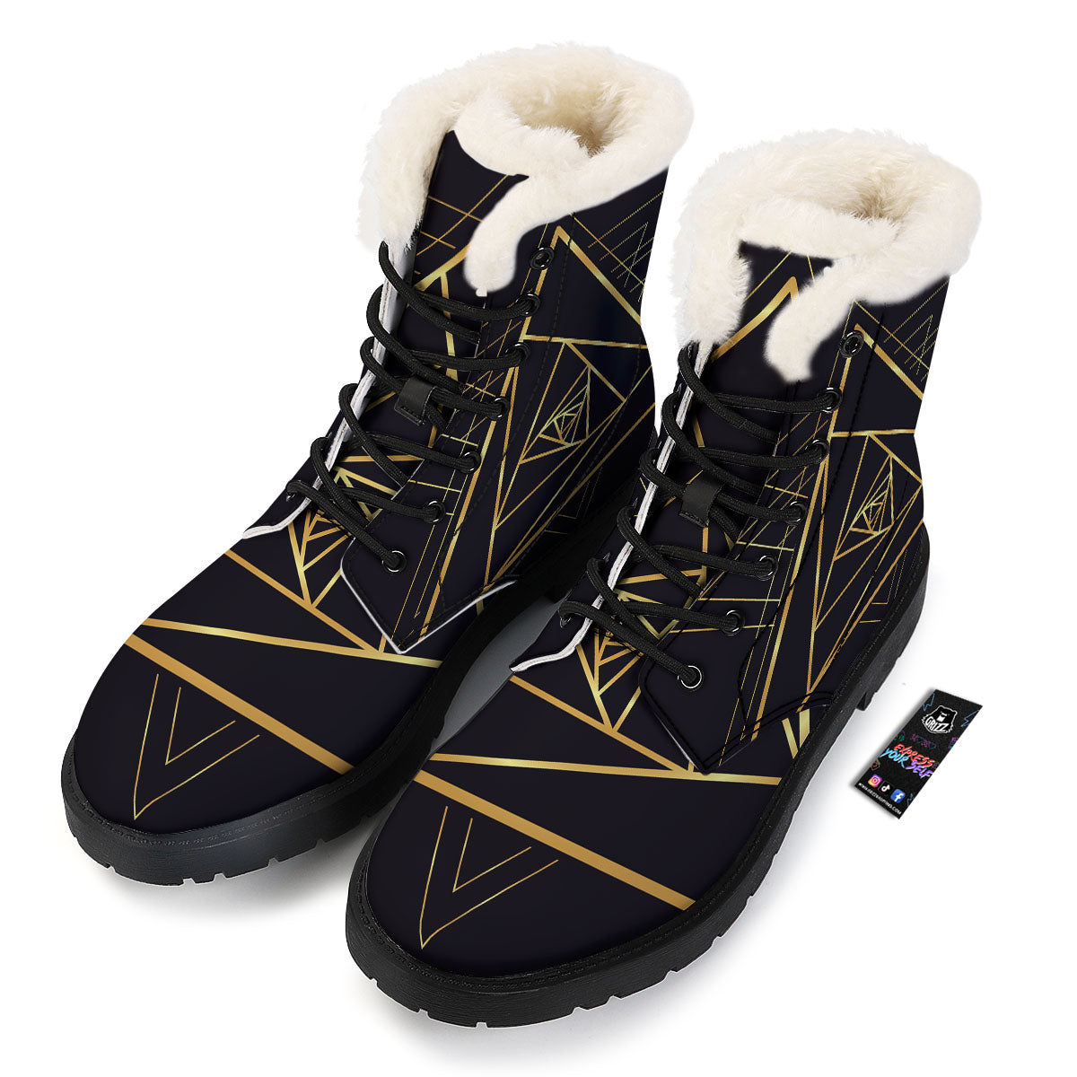 Pyramid Rose Print Winter Boots-grizzshop