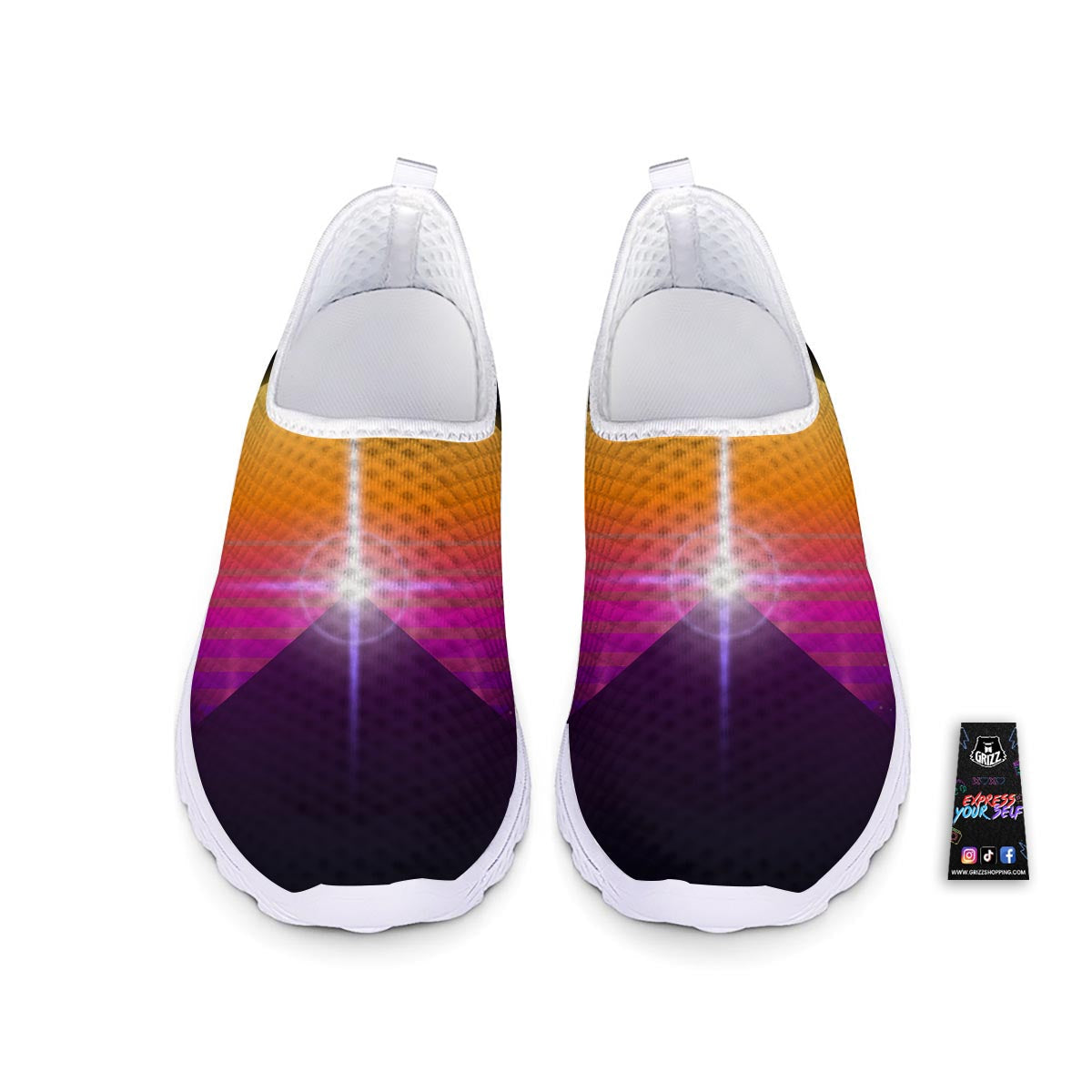 Pyramid Synthwave Print Nurse Shoes-grizzshop
