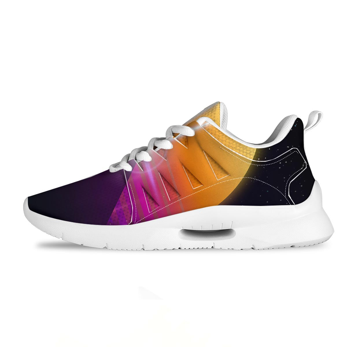 Pyramid Synthwave Print Tennis Shoes-grizzshop