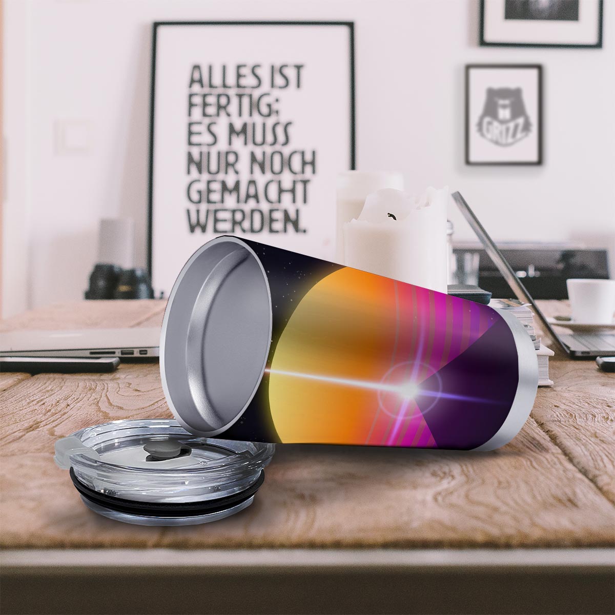 Pyramid Synthwave Print Tumbler-grizzshop