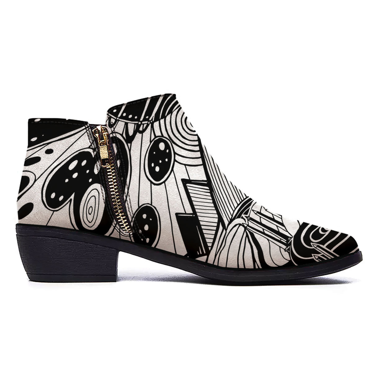 Pyramid UFO Print Ankle Boots-grizzshop
