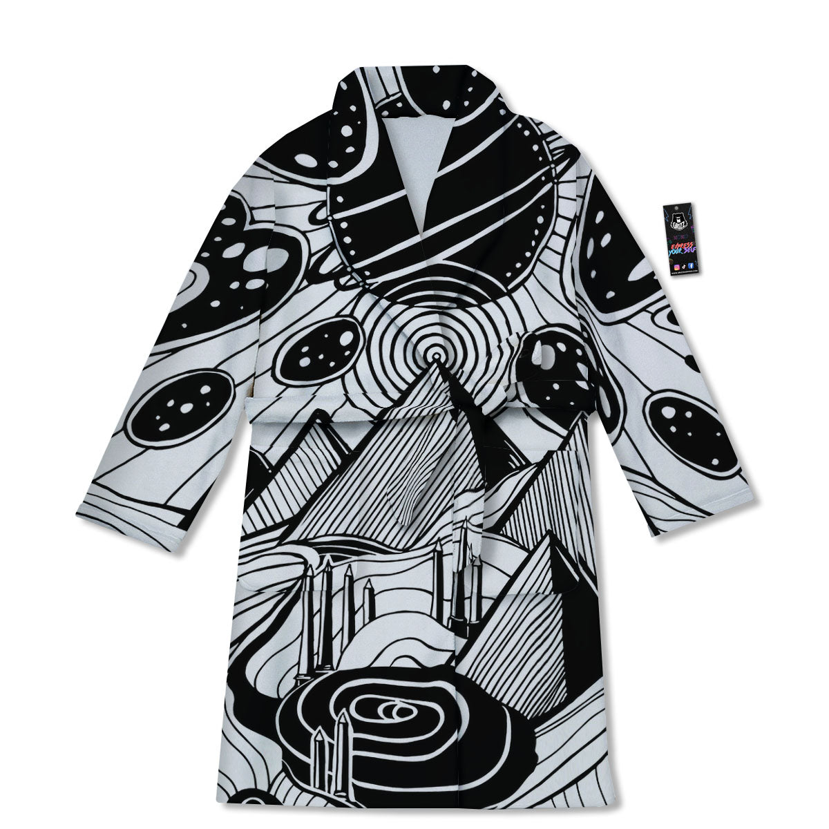 Pyramid UFO Print Bathrobe-grizzshop