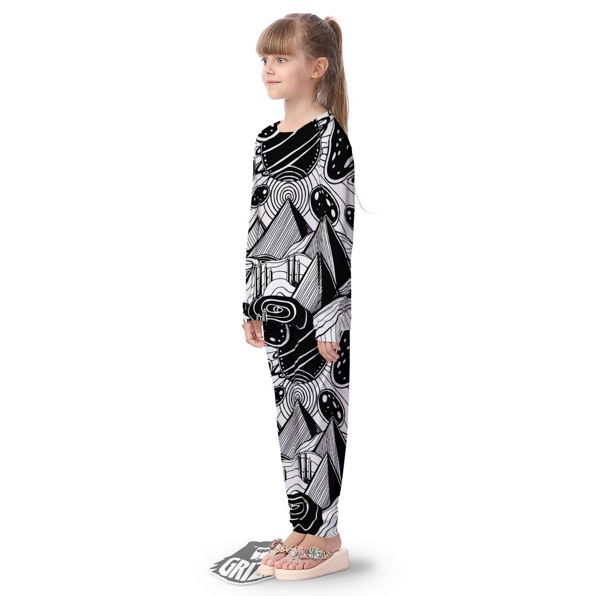 Pyramid UFO Print Kid's Pajamas-grizzshop