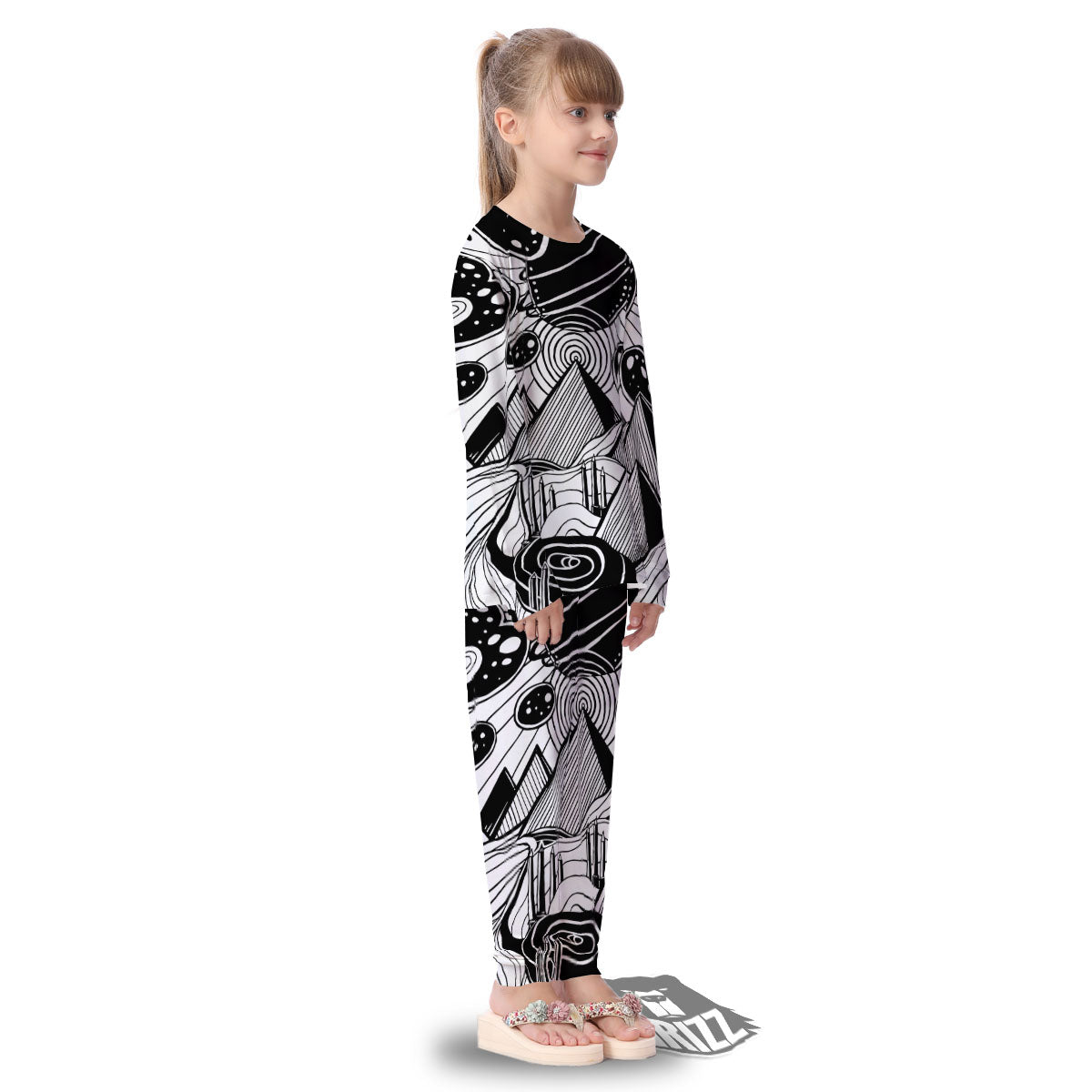 Pyramid UFO Print Kid's Pajamas-grizzshop