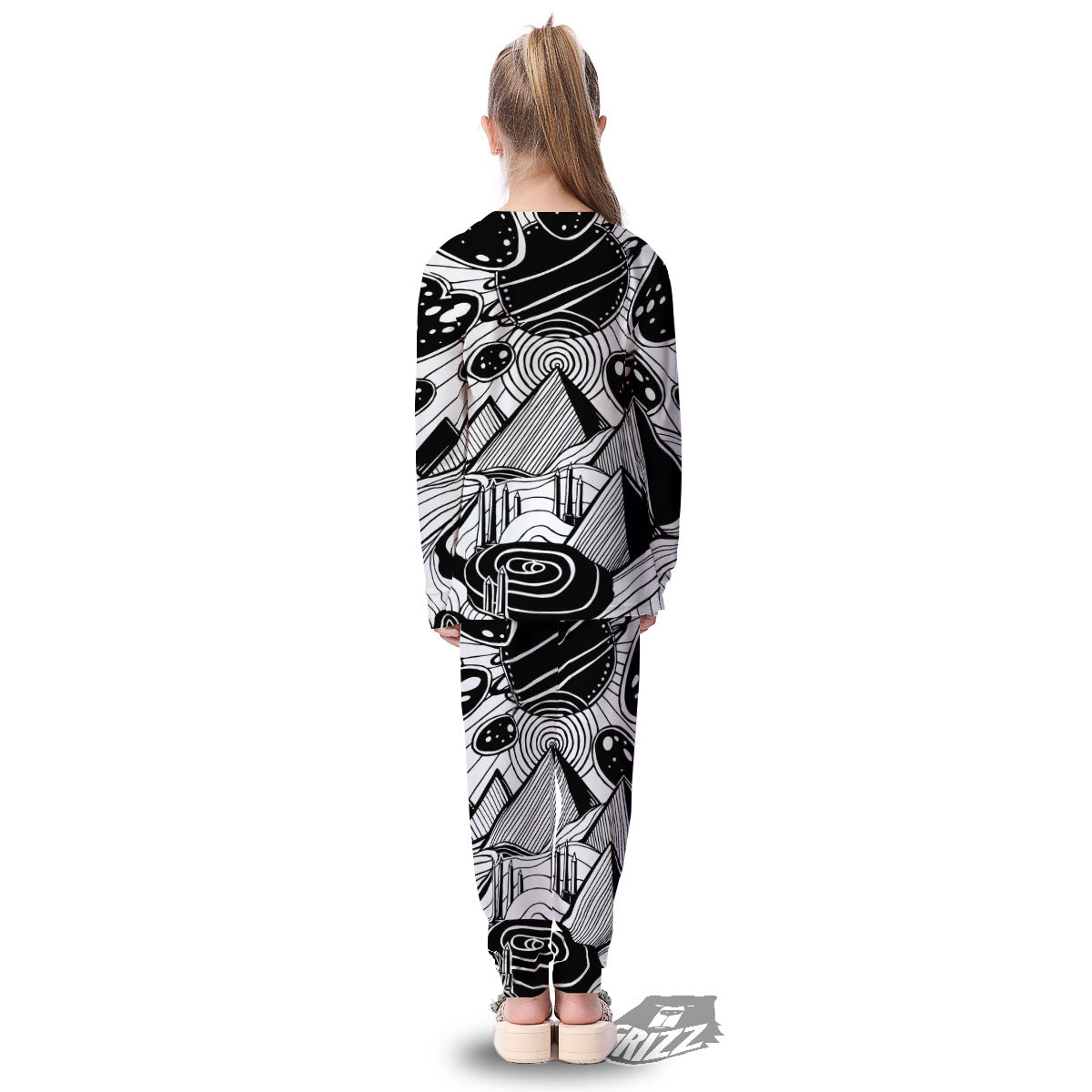 Pyramid UFO Print Kid's Pajamas-grizzshop