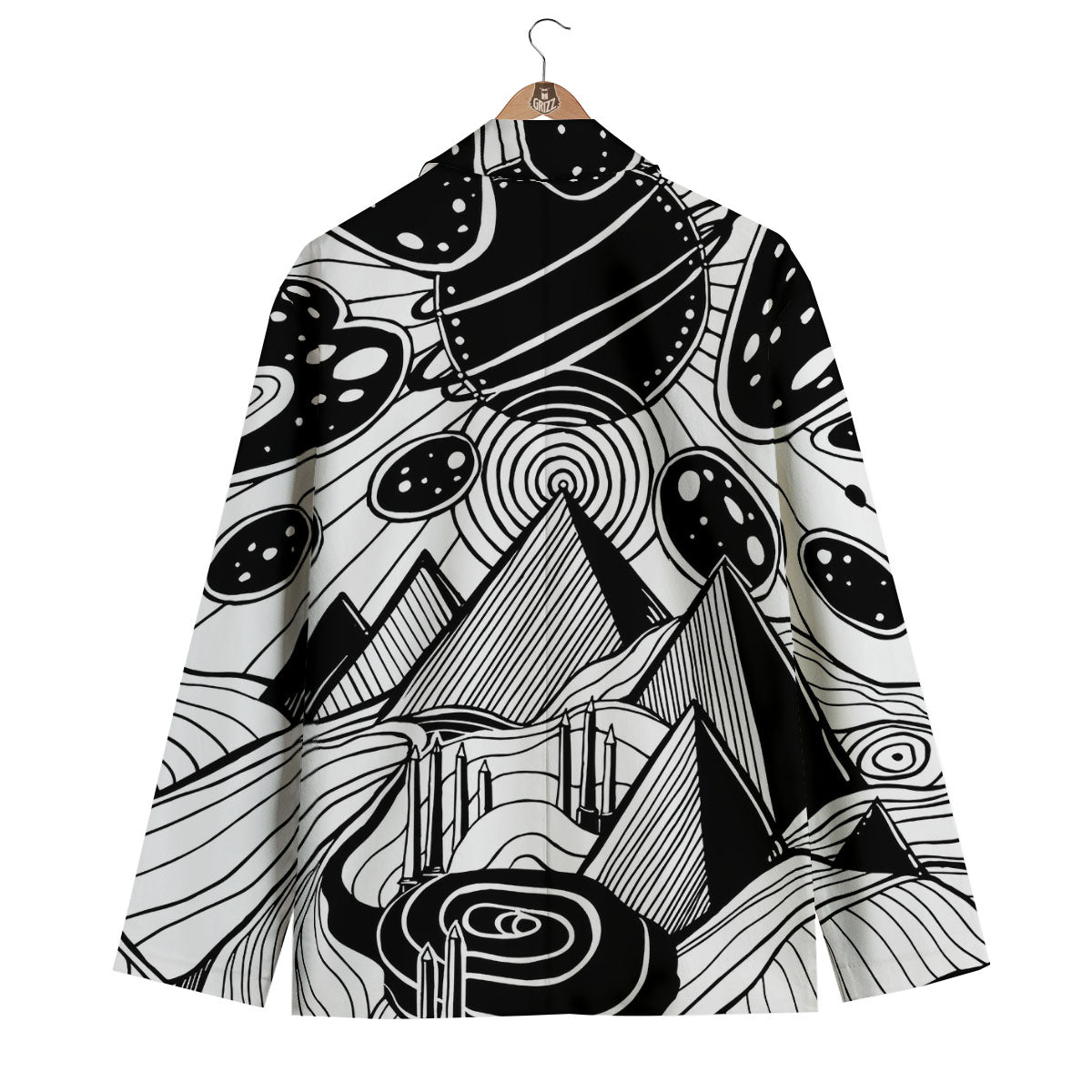 Pyramid UFO Print Men's Blazer-grizzshop