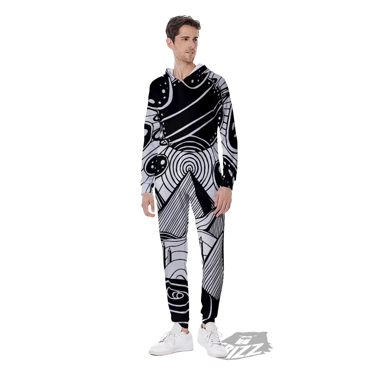 Pyramid UFO Print Men's Jumpsuit-grizzshop