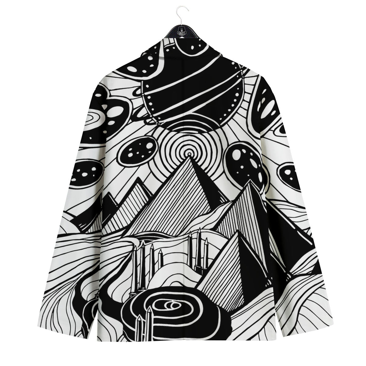 Pyramid UFO Print Men's Sport Coat-grizzshop