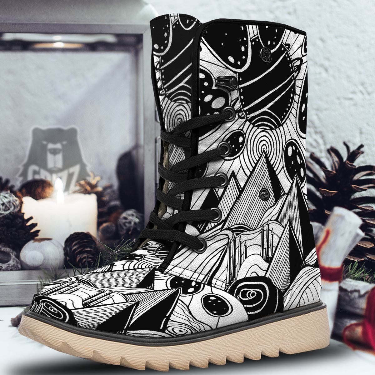 Pyramid UFO Print Snow Boots-grizzshop