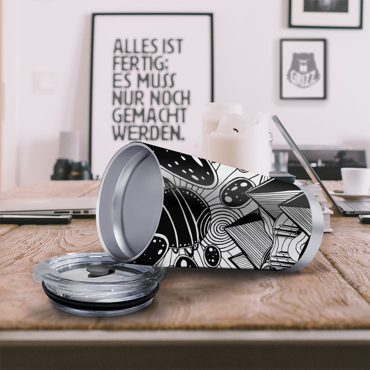 Pyramid UFO Print Tumbler-grizzshop