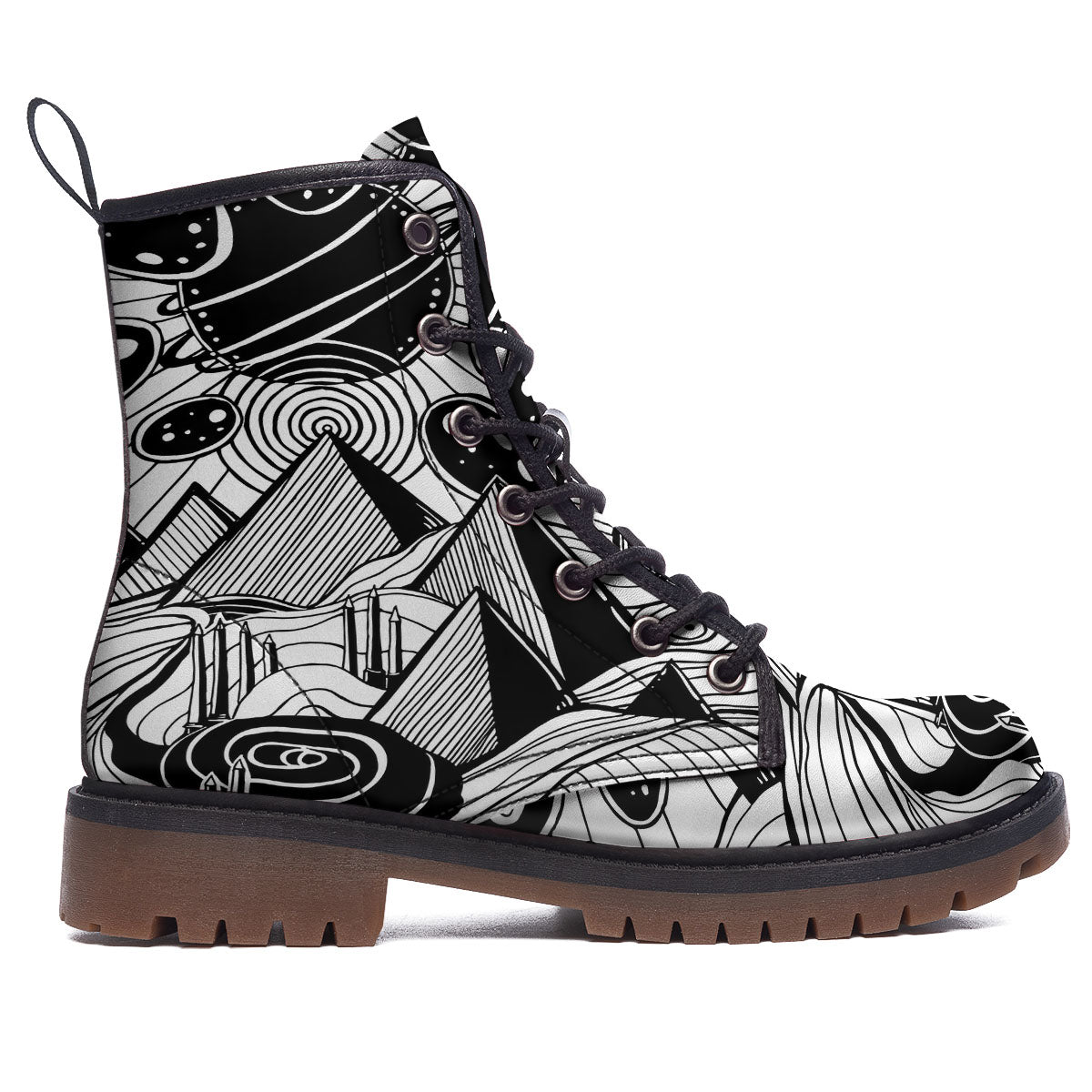 Pyramid UFO Print Work Boots-grizzshop