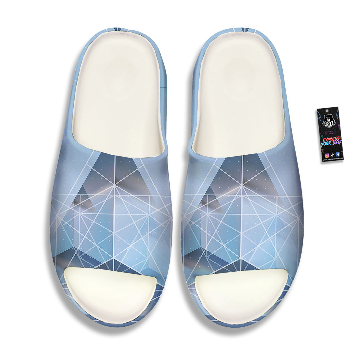 Pyramid Geometric Print Sandals-grizzshop