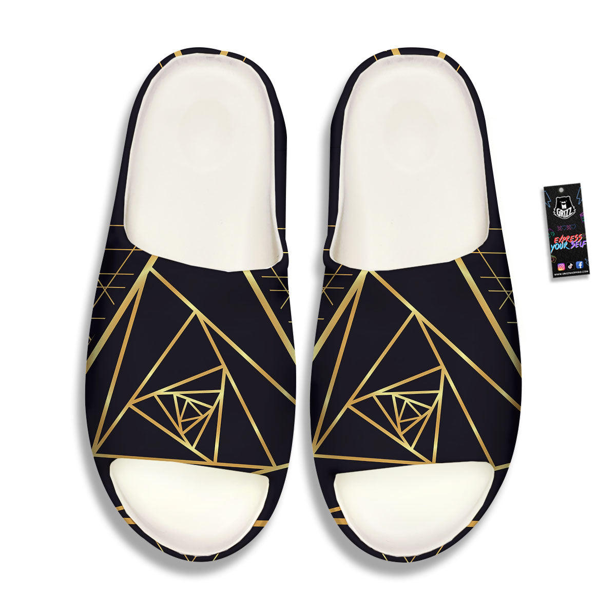 Pyramid Rose Print Sandals-grizzshop