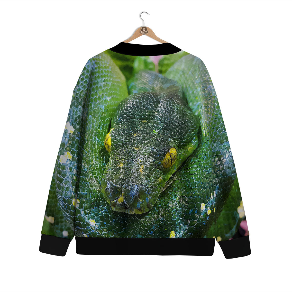 Python Snake Green Reticulated Print Cardigan-grizzshop