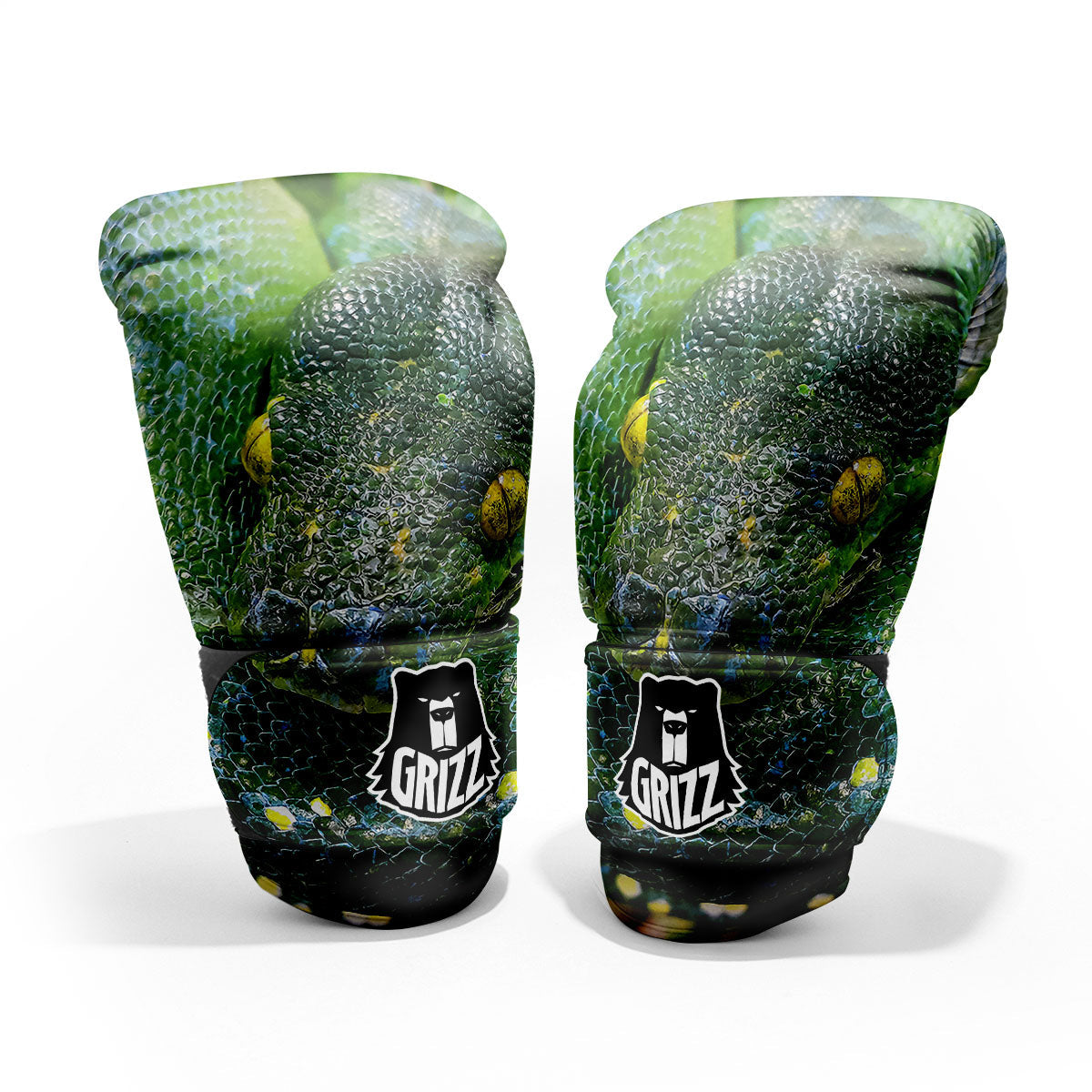 Python Snake Green Reticulated Print Pro Boxing Glove