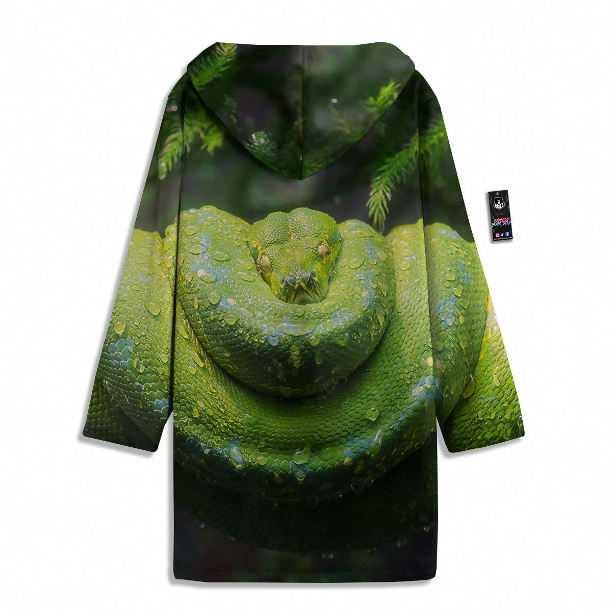 Python Snake Green Tree Print Men's Windbreaker Jacket-grizzshop