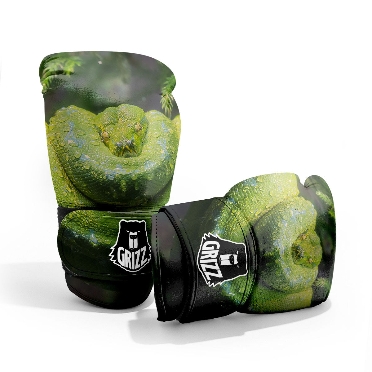 Python Snake Green Tree Print Pro Boxing Glove